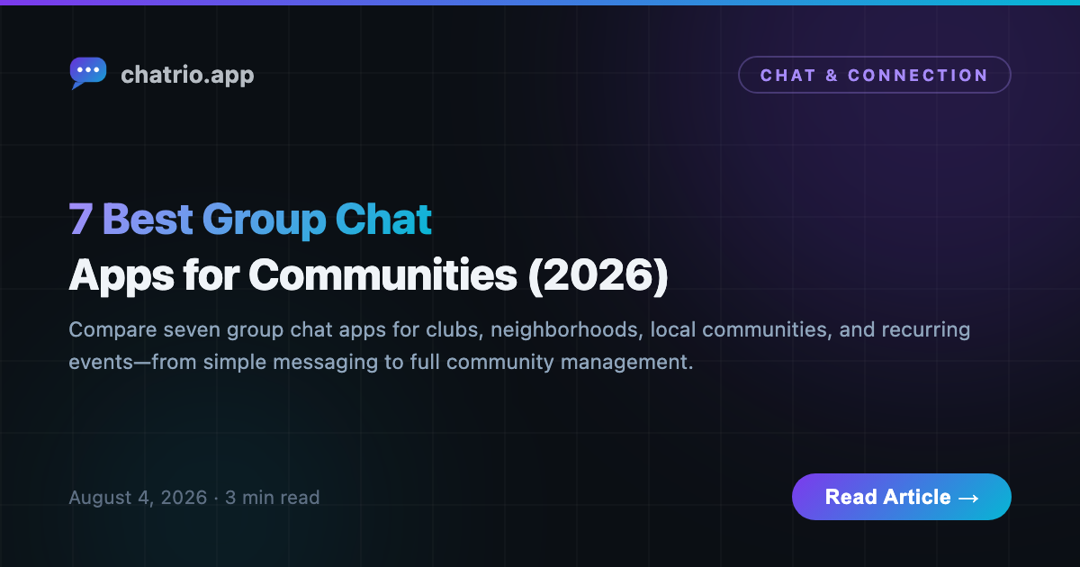 Group chat apps for clubs, neighborhoods, and local communities in 2026