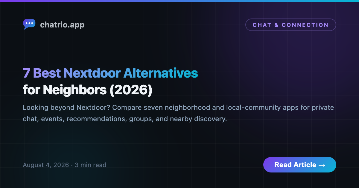 Nextdoor alternatives for neighborhood news, nearby chat, events, and local groups
