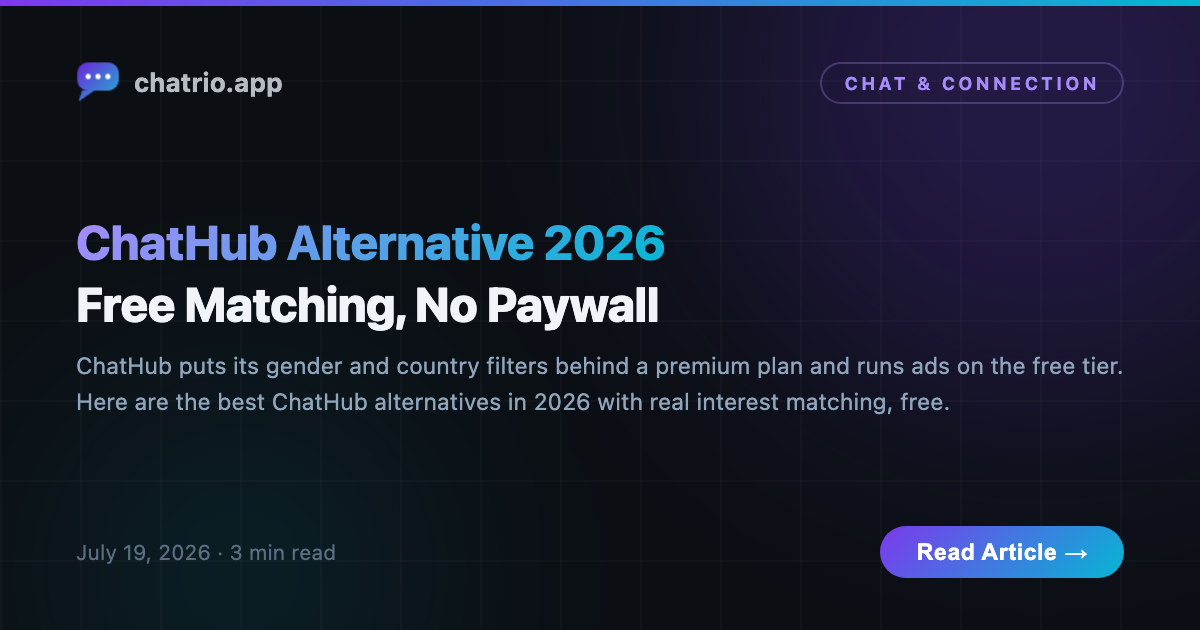 Best ChatHub alternative in 2026 — free interest matching, no paywall