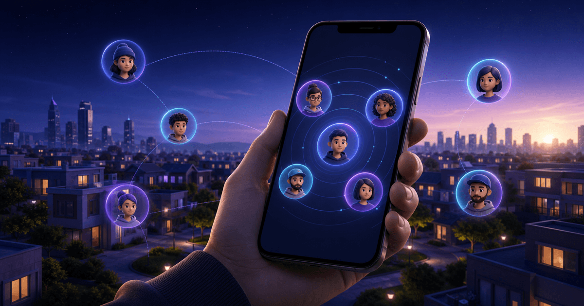 Circles anonymous nearby chat app connecting people across a privacy-safe neighborhood