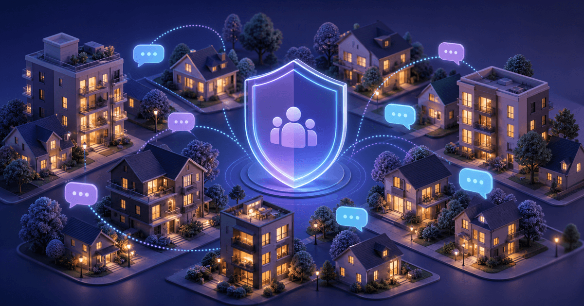 Privacy shield connecting homes through a safer neighborhood community app