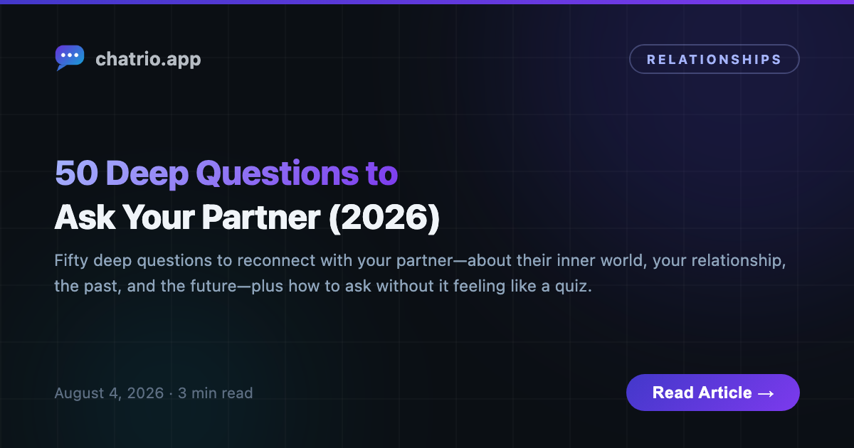 A couple reconnecting through deep, meaningful questions about their inner worlds