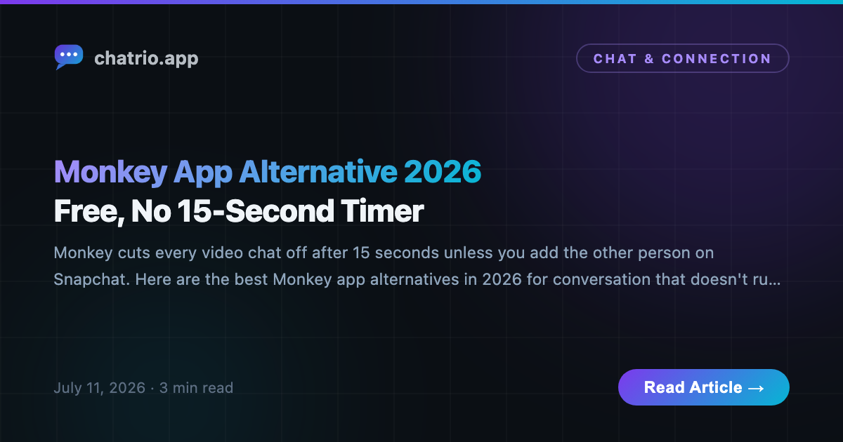 Chatrio vs Monkey app comparison — timed video chat versus anonymous text chat